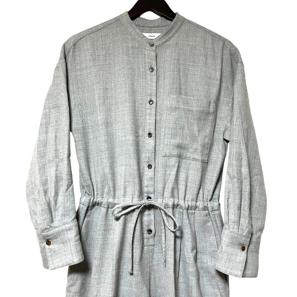 美品 23AW ebure エブール ウールサキソニーシャツコンビネゾン