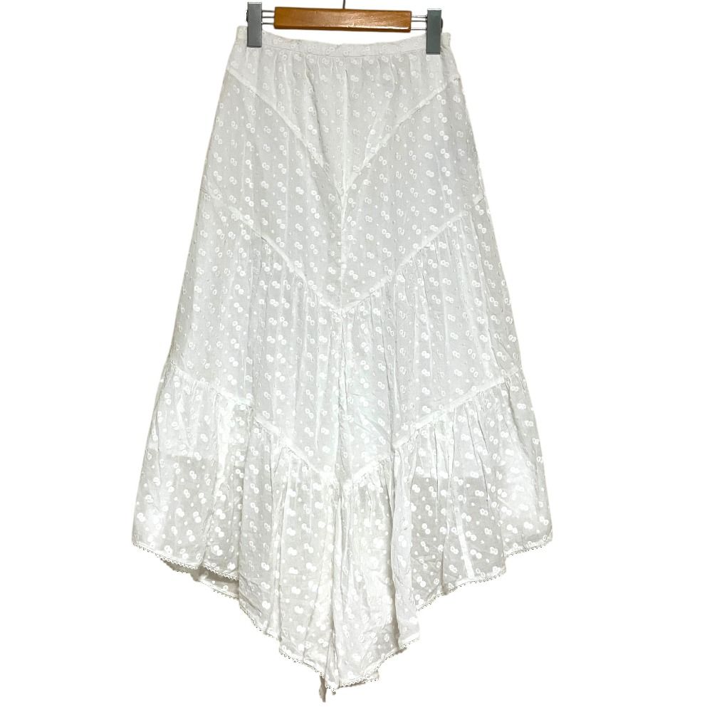美品 ISABEL MARANT ETOILE イザベルマランエトワール Floral embroidery skirt ティアードスカート サイズ34 ホワイト レディース 古着 中古 USED