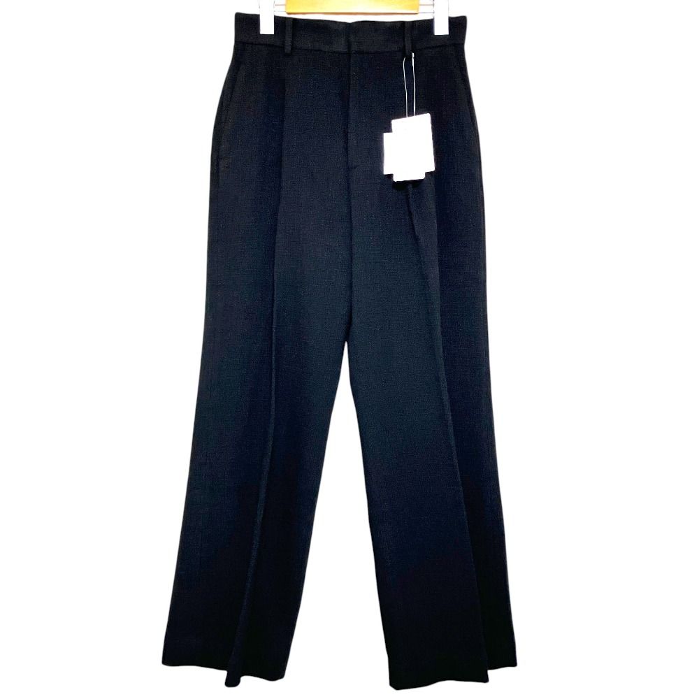 未使用 EVERYDAY I LIKE エブリデイアイライク ドゥーズィエムクラス Tweed Wide ツイード ワイドパンツ 38 ブラック レディース 古着 中古 USED
