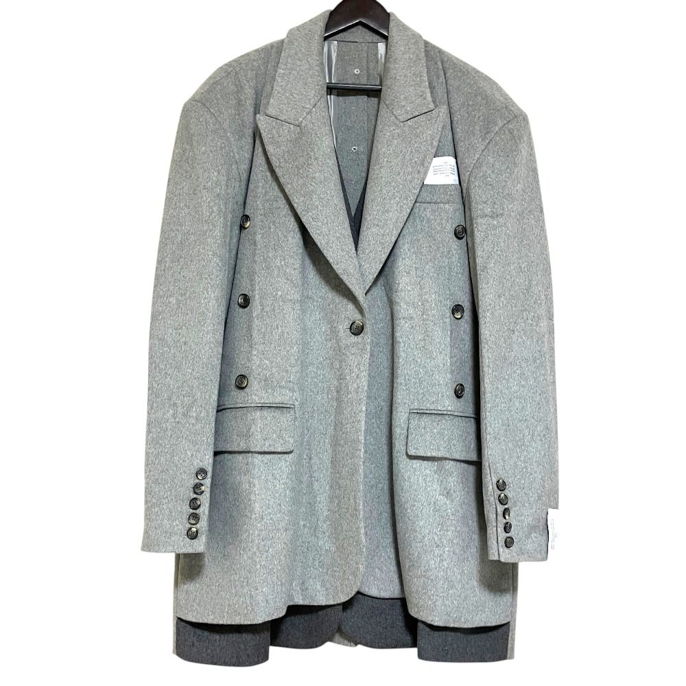 美品 23AW rokh ロク DOUBLE LAYERS TAILORED COAT ダブルレイヤード テーラードコート Sサイズ グレー レディース 古着 中古 USED 25,193円