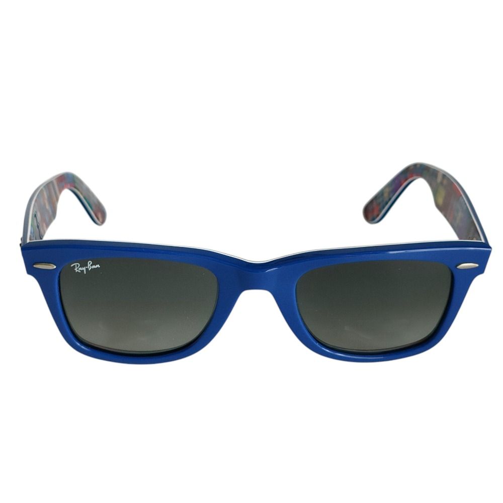 美品 Ray-Ban レイバン スペシャルシリーズ ウェイファーラー セルフレーム サングラス アイウェア RB2140 1134/71 ブルー メンズ レディース 古着 中古 USED