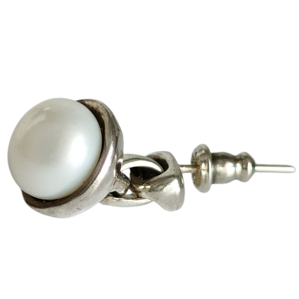 美品 e.m イーエム パール SV925 片耳ピアス アクセサリー シルバー 