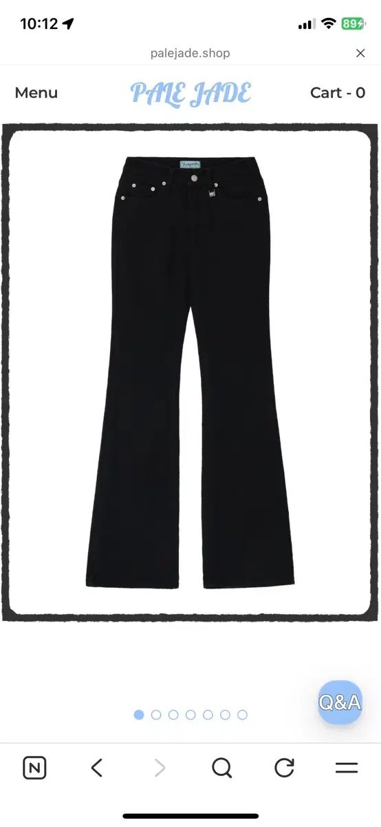 PALE JADE Black Cotton Bootcut Denim Jean