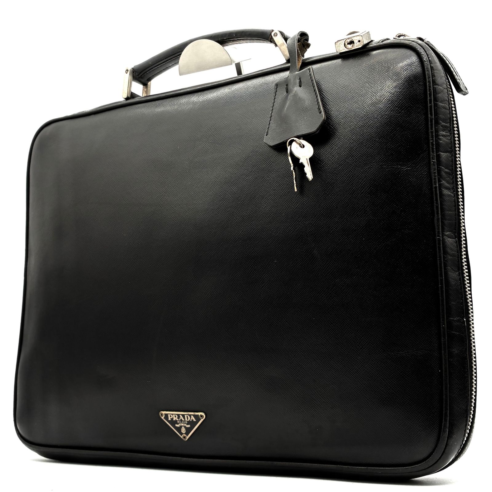 希少 プラダ PRADA ビジネスバッグ ブリーフケース サフィアーノレザー