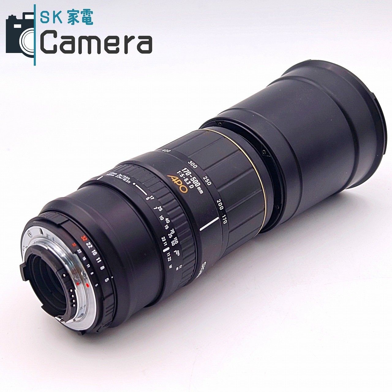 中古】 SIGMA 170-500mm F5-6.3 D APO ニコンF用 シグマ フード付 