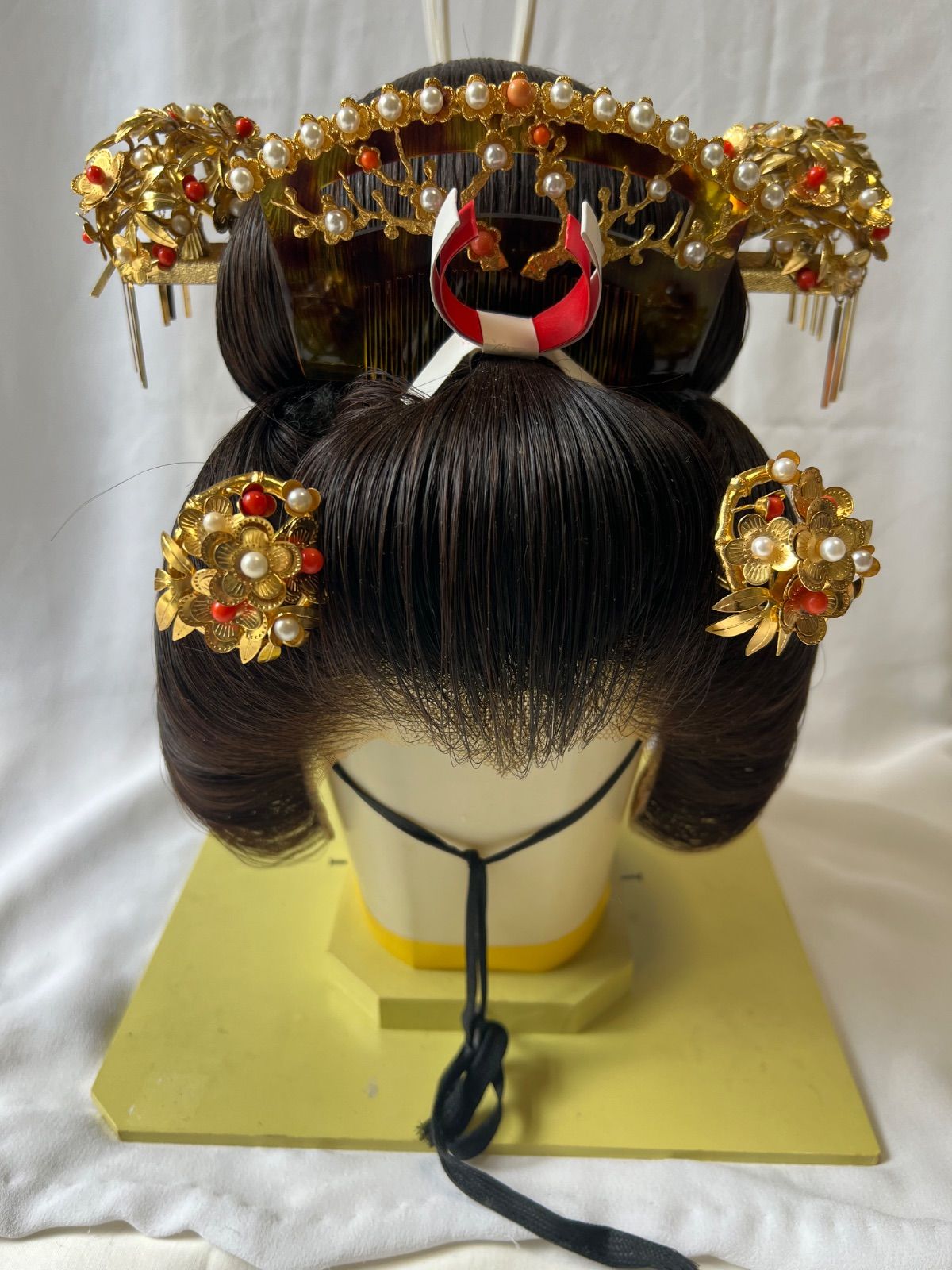 【婚礼用かんざし　金属笄一式セット】16　花嫁かつら　日本髪　舞台　踊り　花簪　櫛