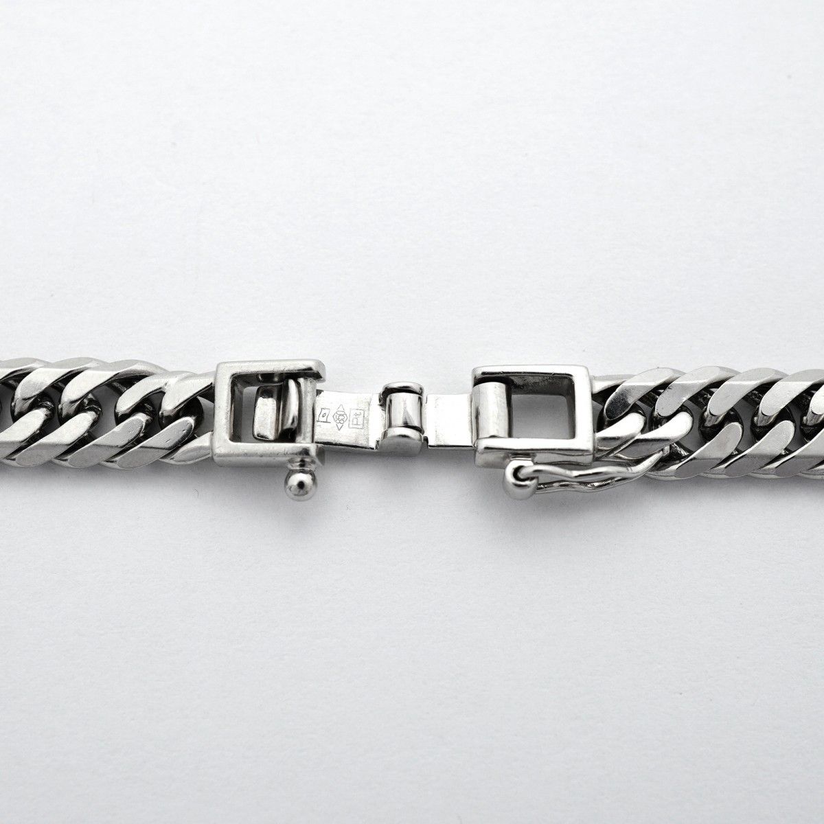 【6khd0034】喜平 ネックレス Pt850 プラチナ 6面 ダブル 45.5cm 46.4g キヘイ【中古】メンズ レディース ユニセックス