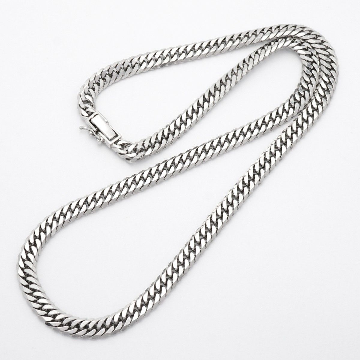 【6khd0034】喜平 ネックレス Pt850 プラチナ 6面 ダブル 45.5cm 46.4g キヘイ【中古】メンズ レディース ユニセックス