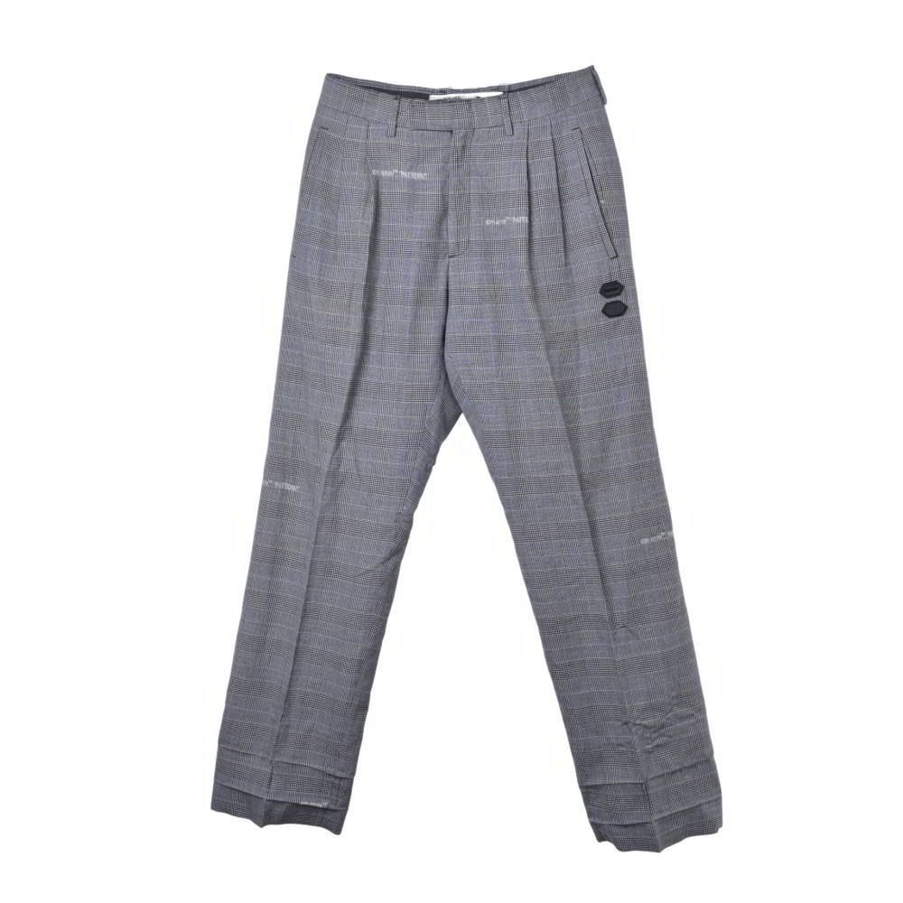 OFF-WHITE グレンチェック ツータック スラックス パンツ
