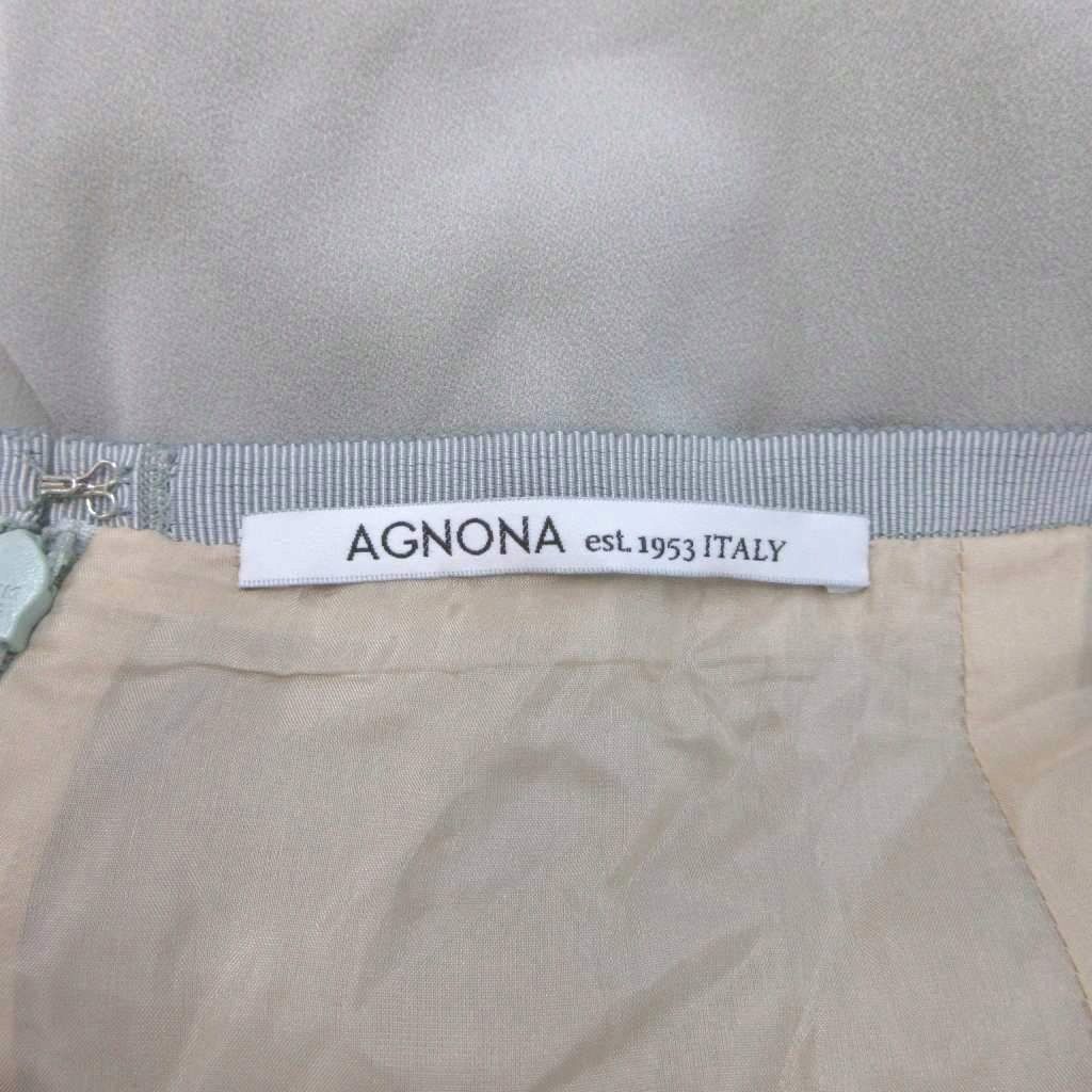 アニオナ AGNONA スカート タイトスカート 絹 シルク 44 ライト