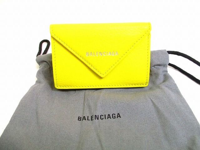 バレンシアガ BALENCIAGA ペーパー ミニウォレット カーフスキン 3つ折り 財布 コンパクト財布 メンズ レディース 【新品同様】