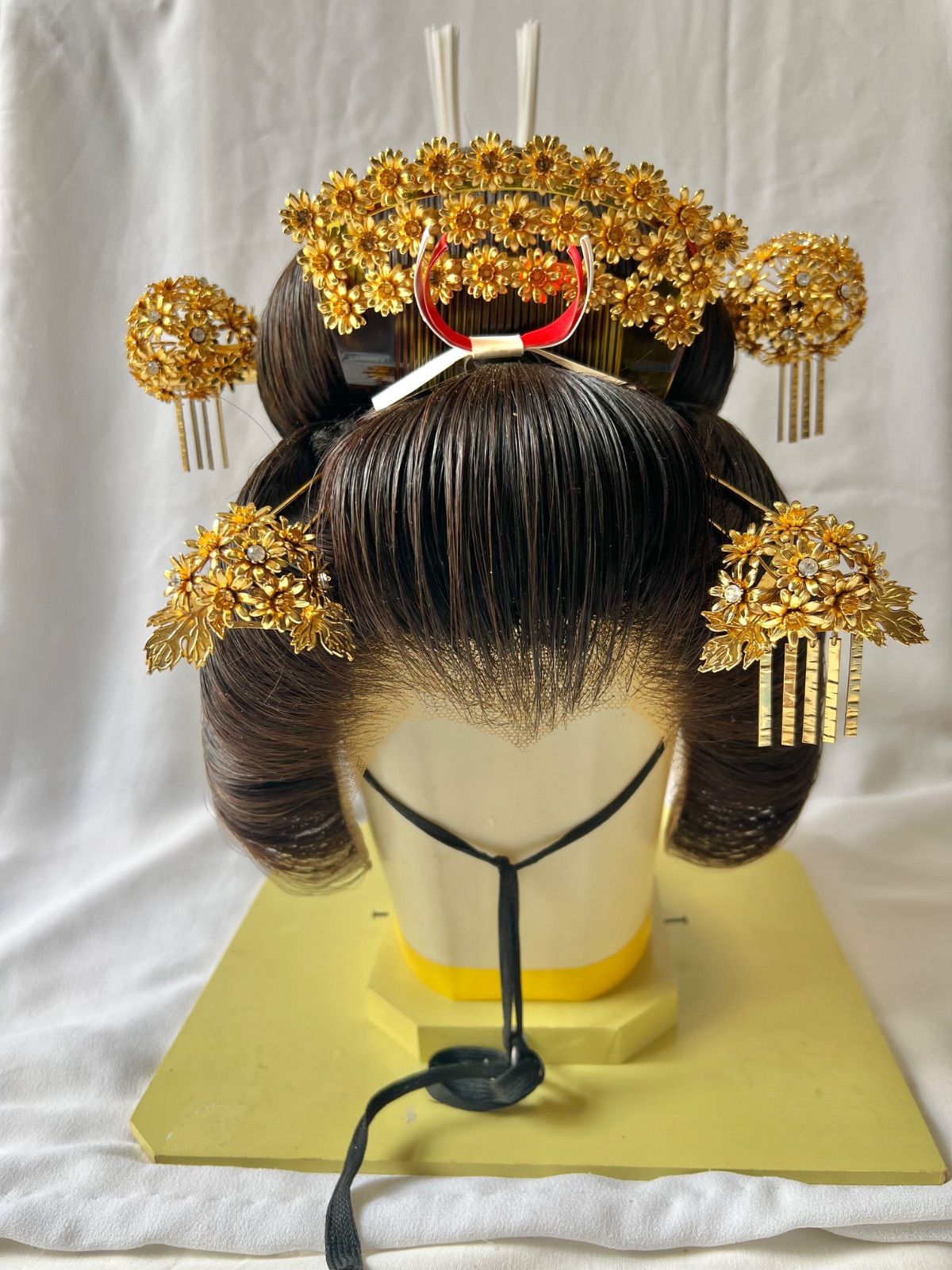 【婚礼用かんざし　金属笄一式セット】17　花嫁かつら　日本髪　舞台　踊り　花簪　櫛