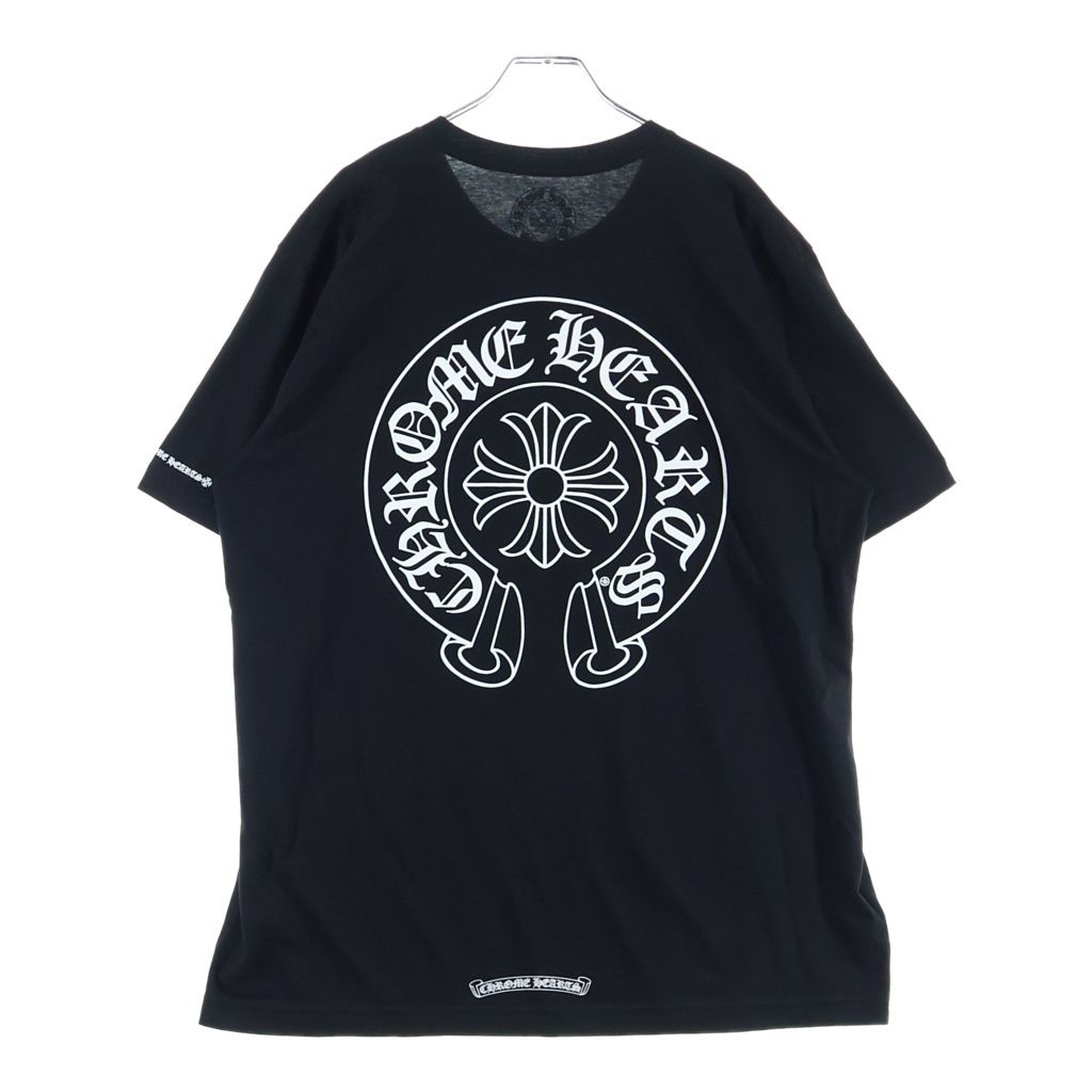 CHROME HEARTS (クロムハーツ) HORSESHOE S/S TEE ホースシュープリント ポケット半袖Tシャツ カットソー ブラック