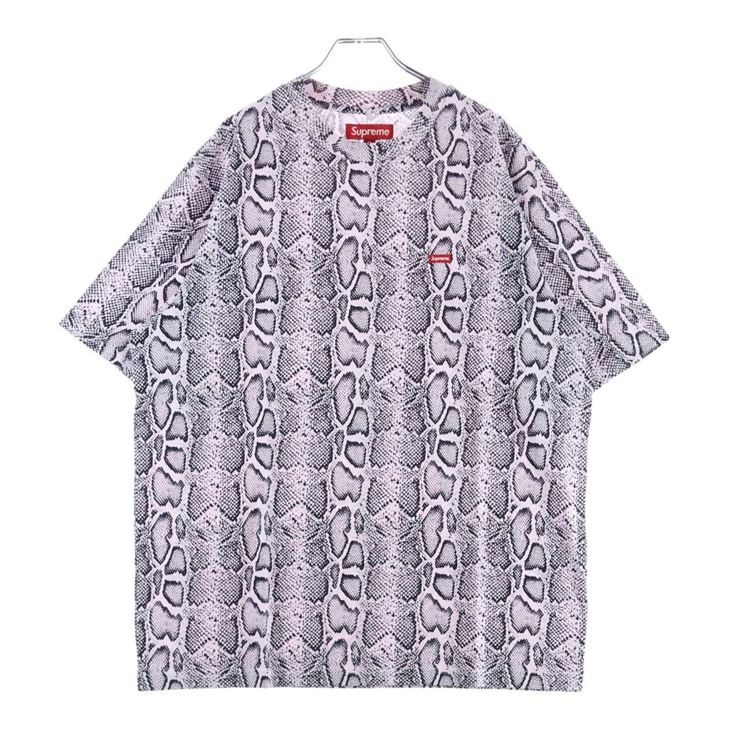 SUPREME (シュプリーム) 24SS Small Box Logo Tee SNEAK スモールボックスロゴ スネークプリント半袖Tシャツカットソー ピンク