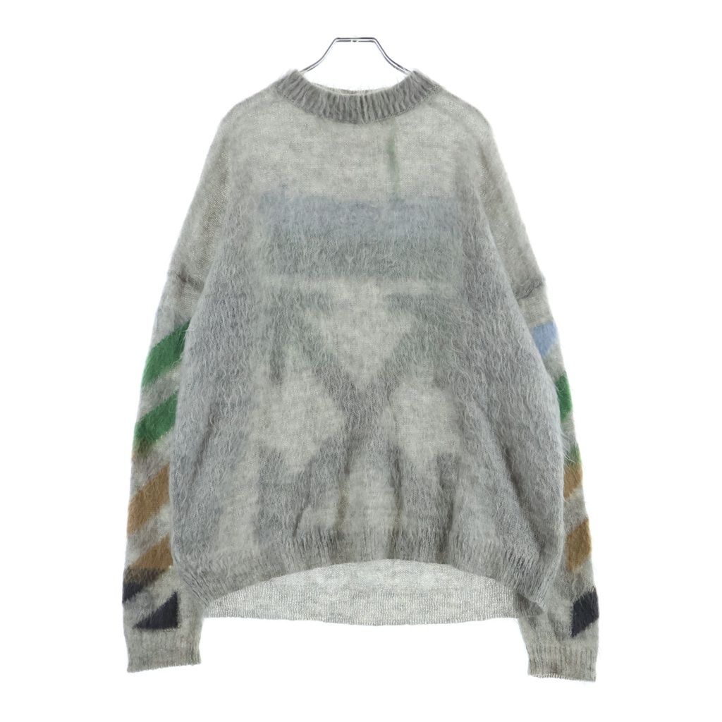 OFF-WHITE (オフホワイト) バックロゴ モヘアウールニットセーター