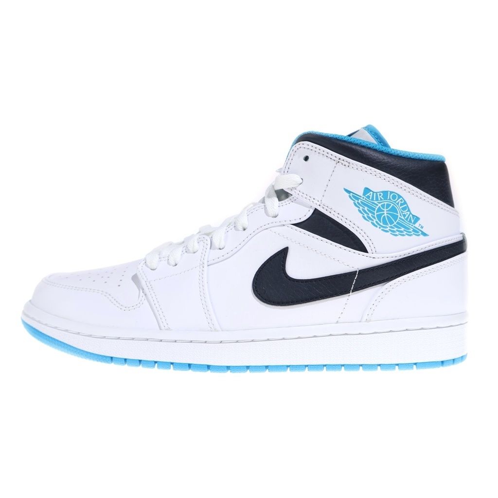 NIKE (ナイキ) AIR JORDAN 1 MID Laser blue 554724-141 エアジョーダン1 ミッド レーサーブルー ミドルカットスニーカー ブルー/ホワイト US9/27cm