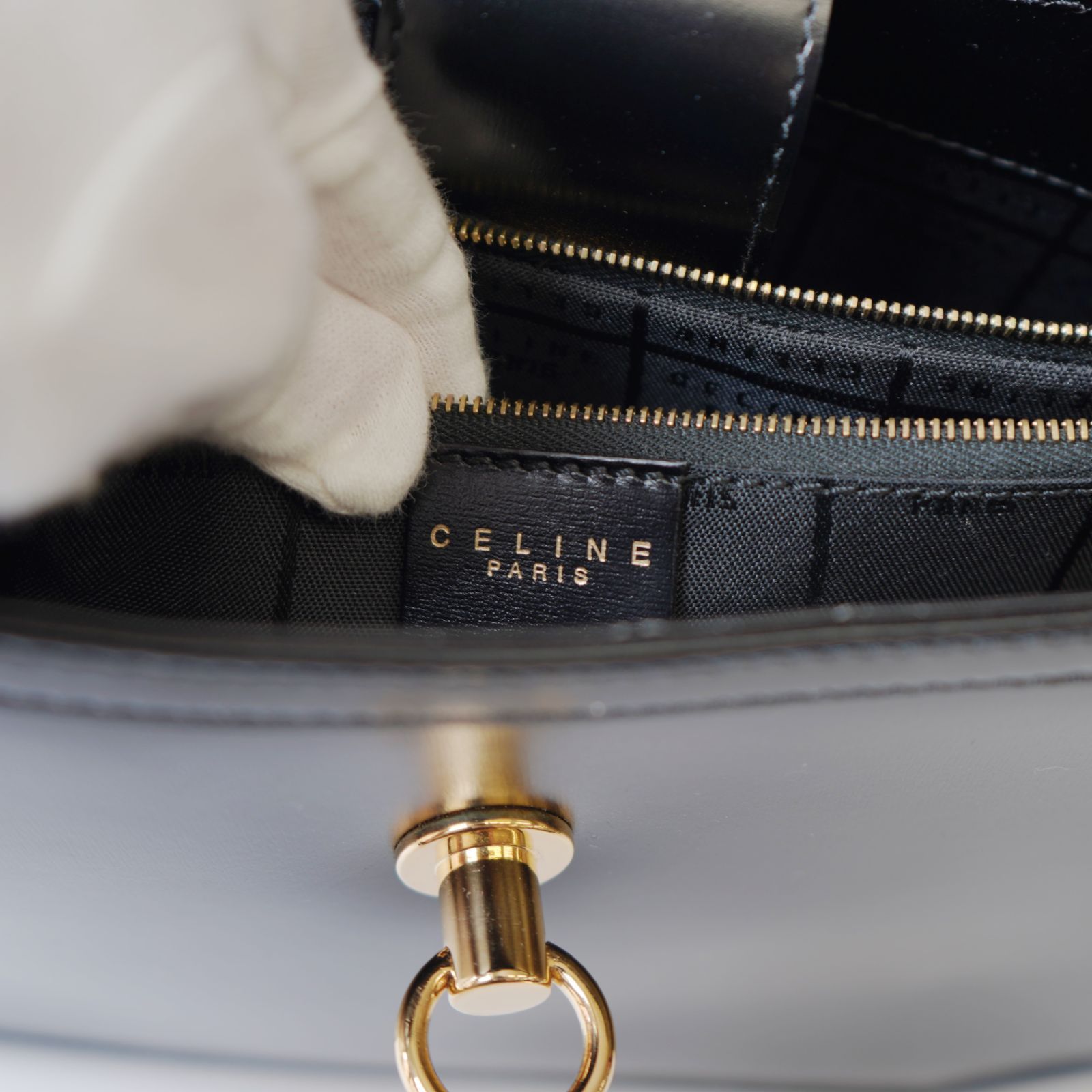 CELINE セリーヌ ガンチーニ レザー ワンショルダーバッグ ロゴ 