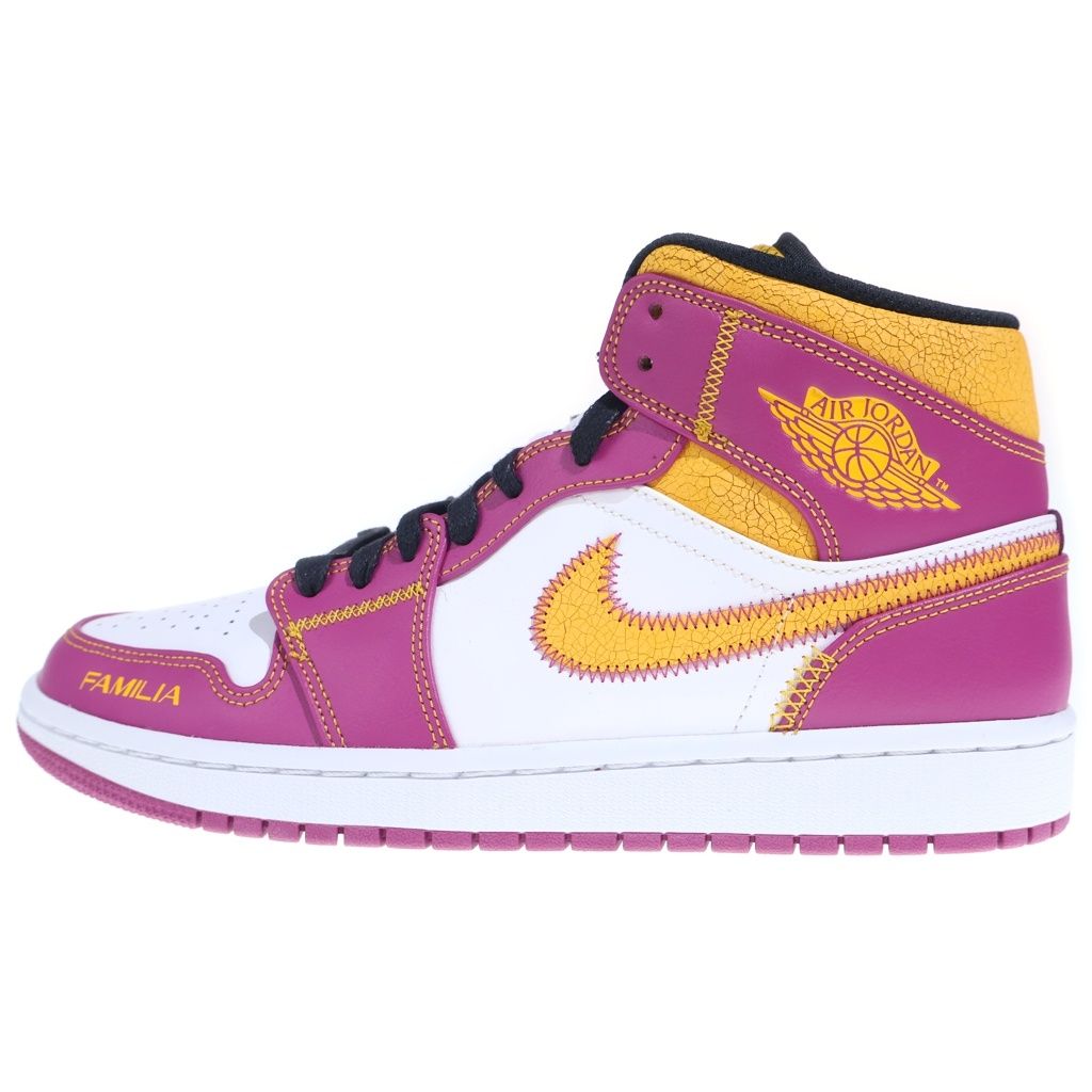 NIKE (ナイキ) AIR JORDAN 1 MID DOD DIA DE LOS MUERTOS DC0350-100 エアジョーダン1 ディア デ ムエルトス ミッドカットスニーカー パープル/イエロー US9/27cm