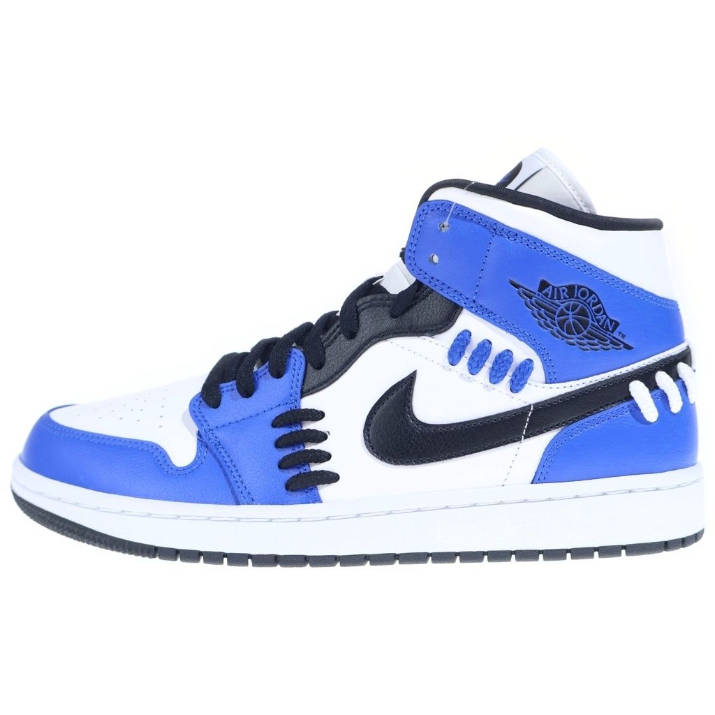 NIKE (ナイキ) WMNS AIR JORDAN 1 MID Sister Hood CV0152-401 エアジョーダン 1 ミッド シフターフッド ミドルカットスニーカーシューズ ブルー/ホワイト US10.5/27.5cm
