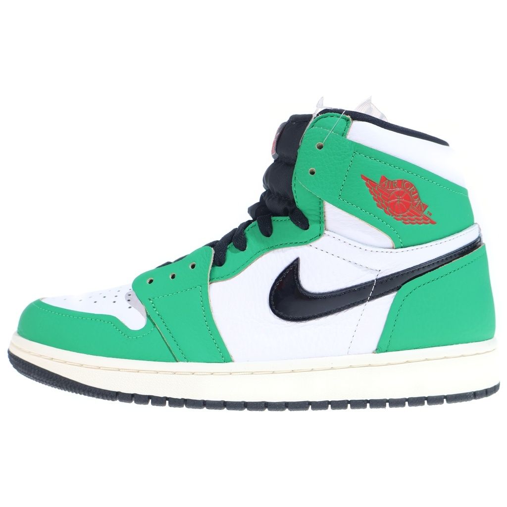 NIKE (ナイキ) WMNS AIR JORDAN HIGH Lucky Green DB4612-300 ウィメンズ エアジョーダン 1 ラッキーグリーン ホワイト ハイカットスニーカー US10/27cm