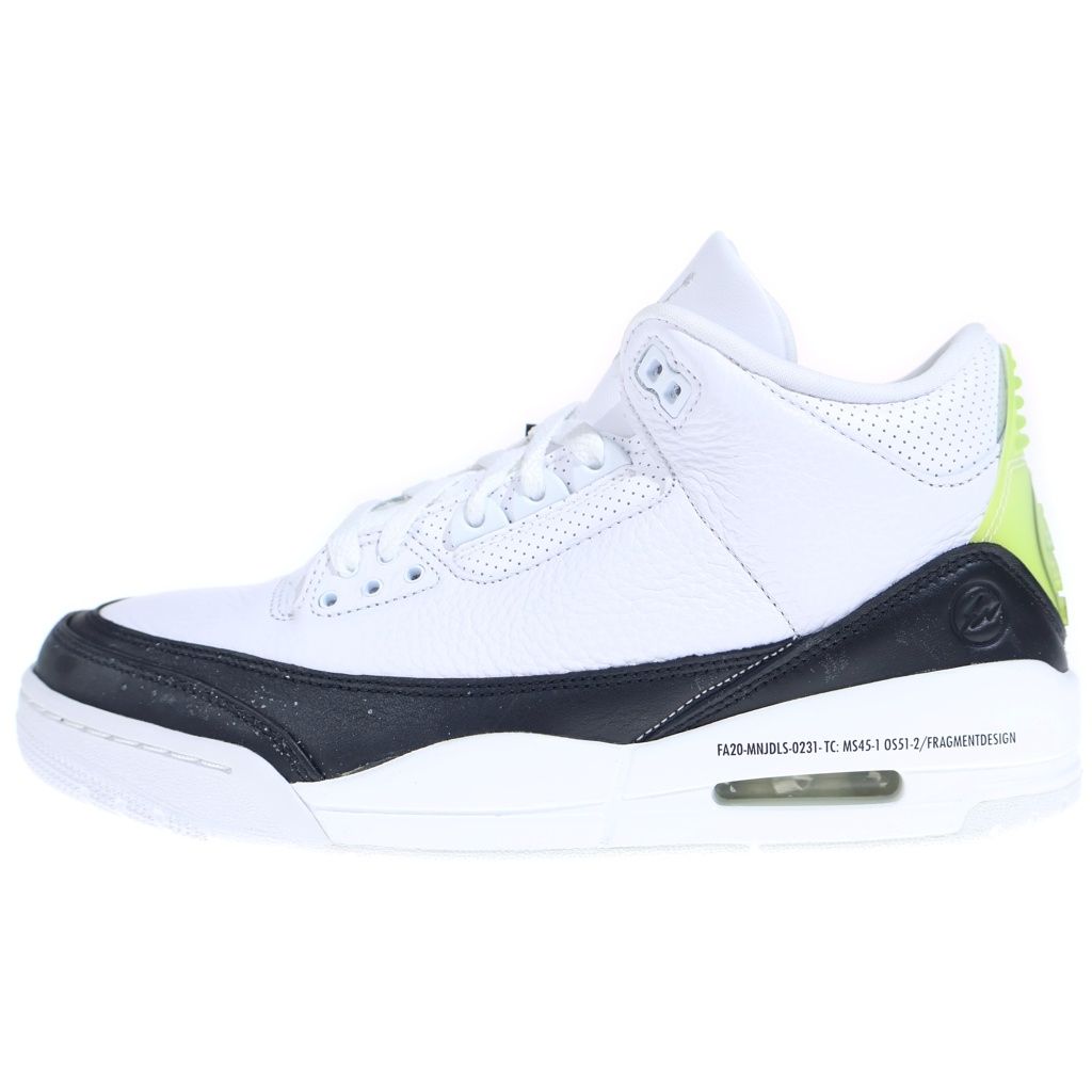 NIKE (ナイキ) ×FRAGMENT DESIGN AIR JORDAN3 RETRO SP DA3595-100 フラグメントデザイン エアジョーダン3 ミッドカットスニーカー ホワイト/ブラック US9/27cm