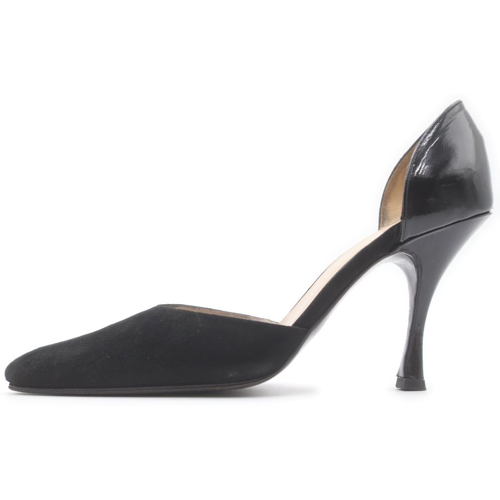 CHANEL (シャネル) スエードヒールパンプス ブラック #36 1/2