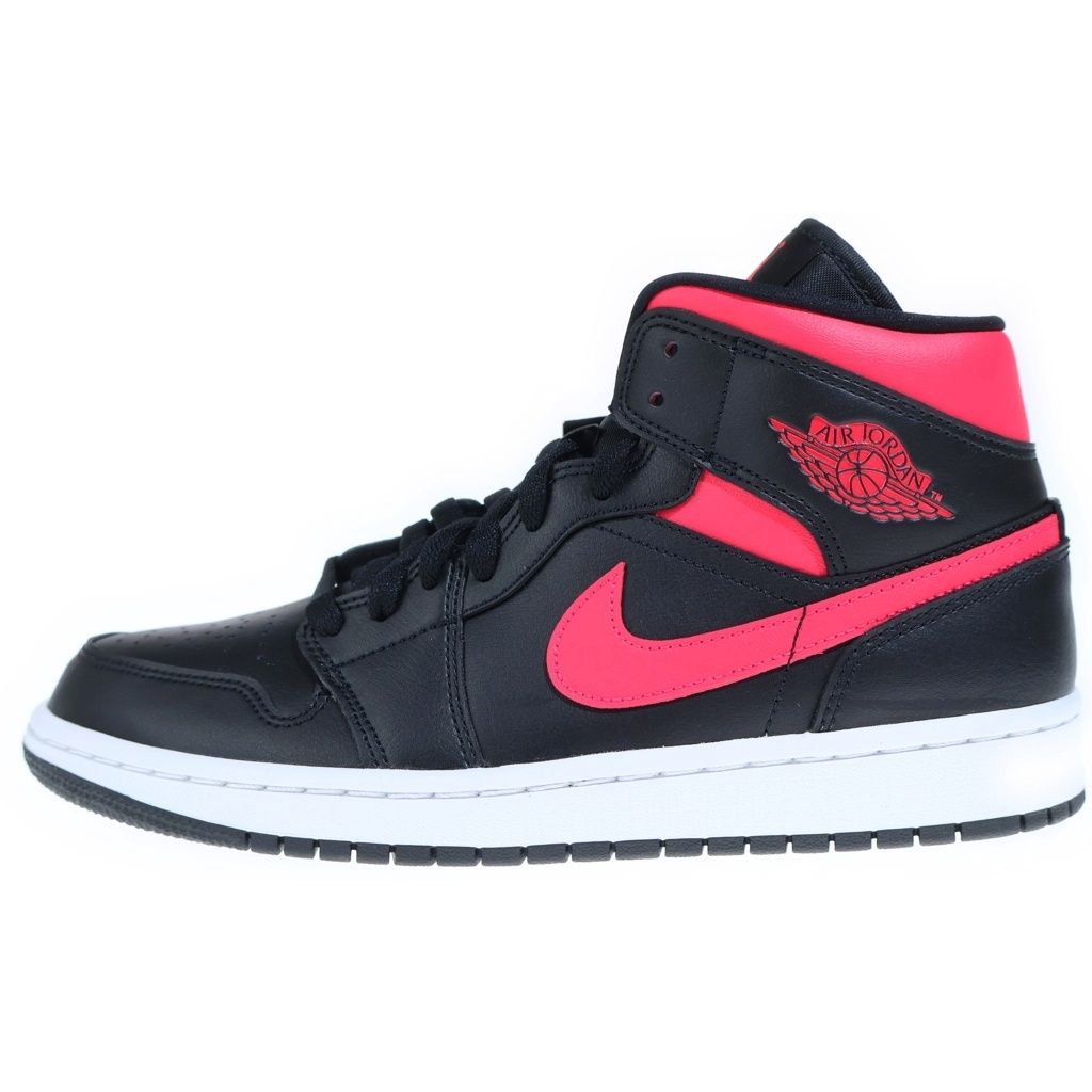 NIKE (ナイキ) WMNS AIR JORDAN 1 MID BQ6472-004 エアジョーダン 1 ミッド ミドルカットスニーカーシューズ ブラック/レッド US10/27cm
