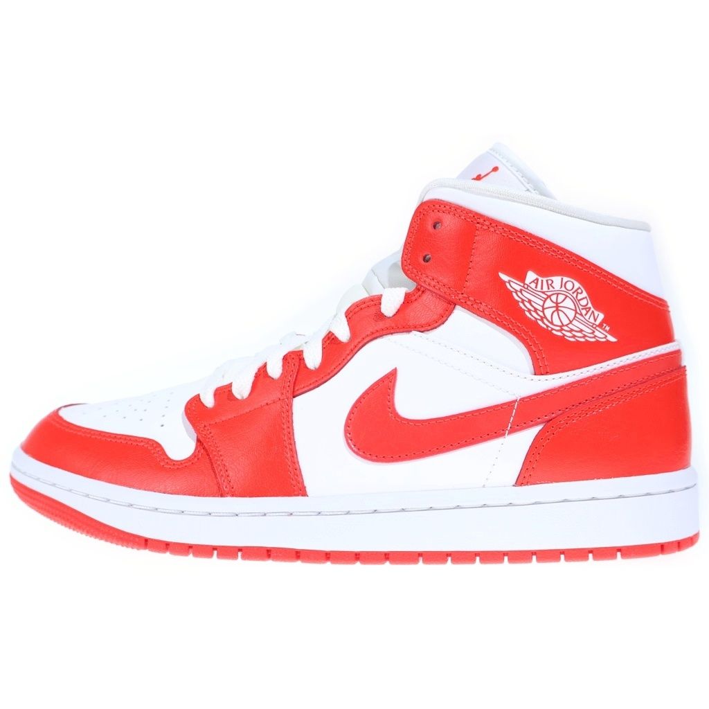NIKE (ナイキ) WMNS AIR JORDAN 1 MID Habanero Red BQ6472-116 エアジョーダン 1 ミッド ハバネロレッド ミドルカットスニーカーシューズ ホワイト/オレンジ US10/27cm