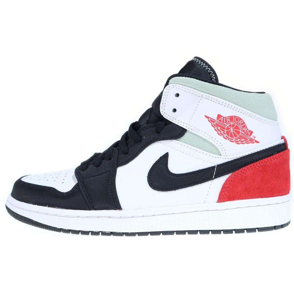 NIKE (ナイキ) AIR JORDAN 1 MID SE 852542-100 エアジョーダン1 ミッドカットスニーカー ホワイト/ブラック/レッド US9/27cm