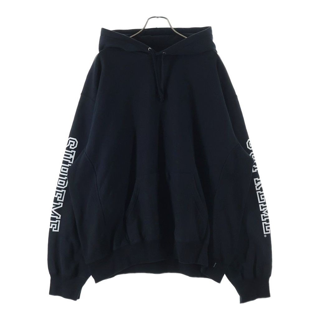 SUPREME (シュプリーム) 24AW Collegiate Sleeve Hooded Sweatshirt カレッジエイトスリーブフーデッドスウェットシャツ プルオーバーパーカー ブラック