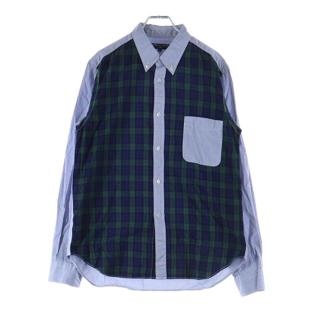 COMME des GARCONS HOMME (コムデギャルソンオム) ドッキング長袖シャツ HG-B066 ブルー/.グリーン