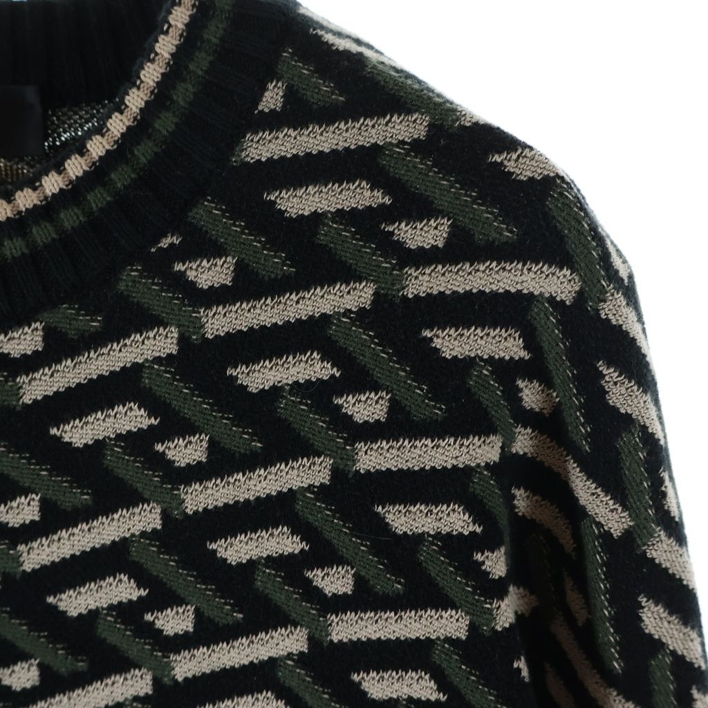 VERSACE (ヴェルサーチ) GRAPHIC COTTON KNIT PULLOVER 1002347