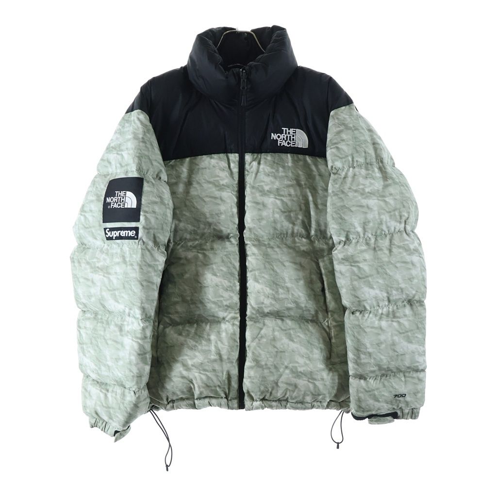 THE NORTH FACE (ザノースフェイス) ×Supreme Nuptse Jacket White Paper Print ×シュプリーム ヌプシ ダウンジャケット ホワイトペーパープリント ホワイト ND91806I