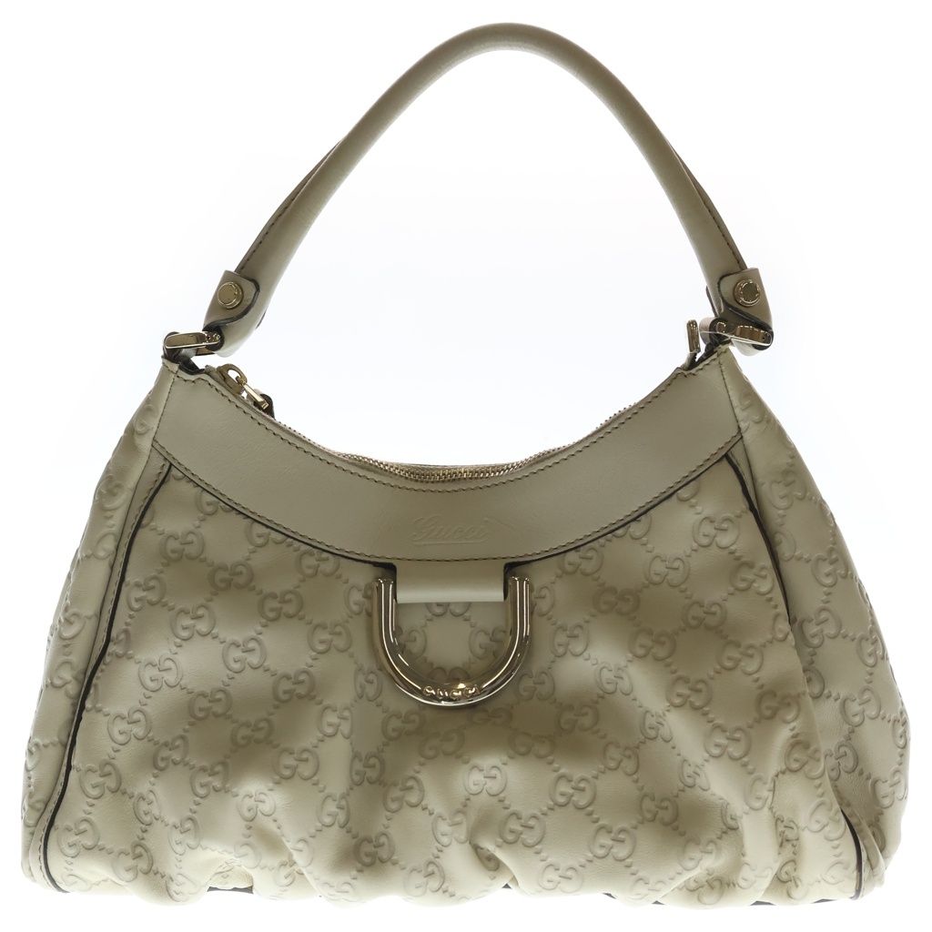 GUCCI (グッチ) グッチシマ アビー ワンショルダーバッグ ホワイト レザー 190525
