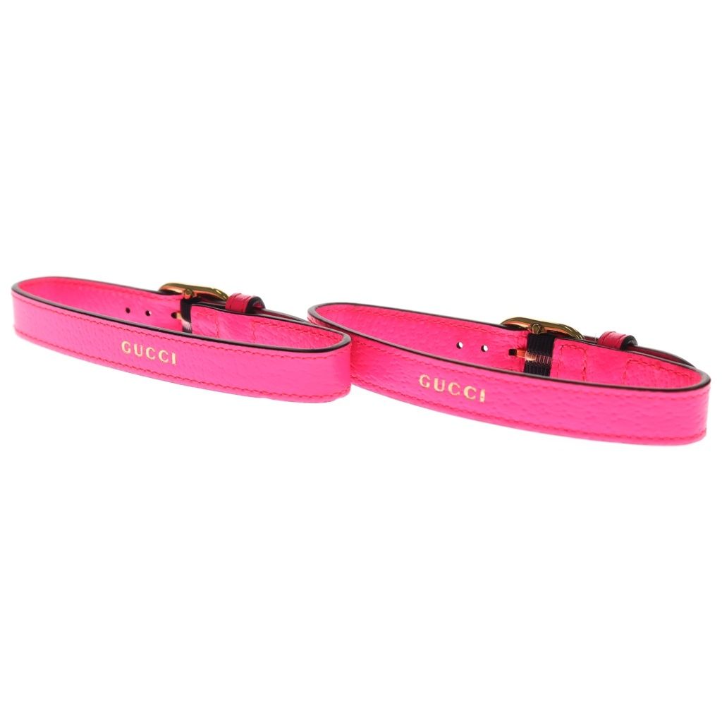 GUCCI (グッチ) ダイアナ用 ロゴ入り レザーベルト ピンク 2つセット 655661
