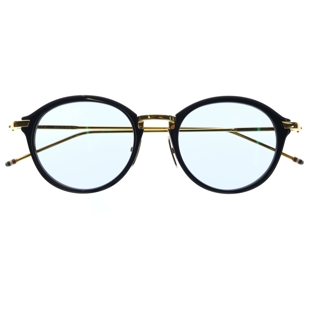 THOM BROWNE (トムブラウン) ボストンフレーム カラーレンズ サングラス アイウェア メガネ 眼鏡 ブラック/ゴールド TB-011-F