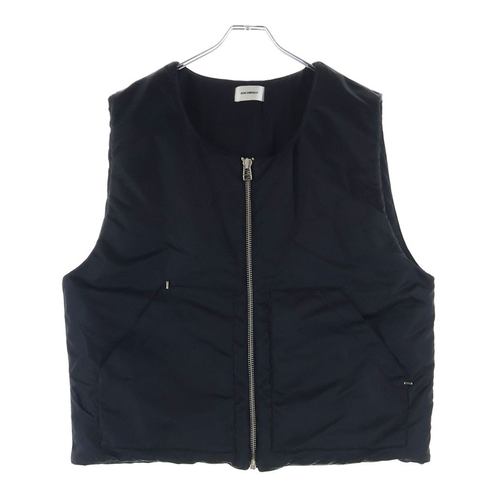 ASKYURSELF (アスクユアセルフ) Nylon Puffer Bomber Vest ナイロン パファー ボンバー ベスト ブラック