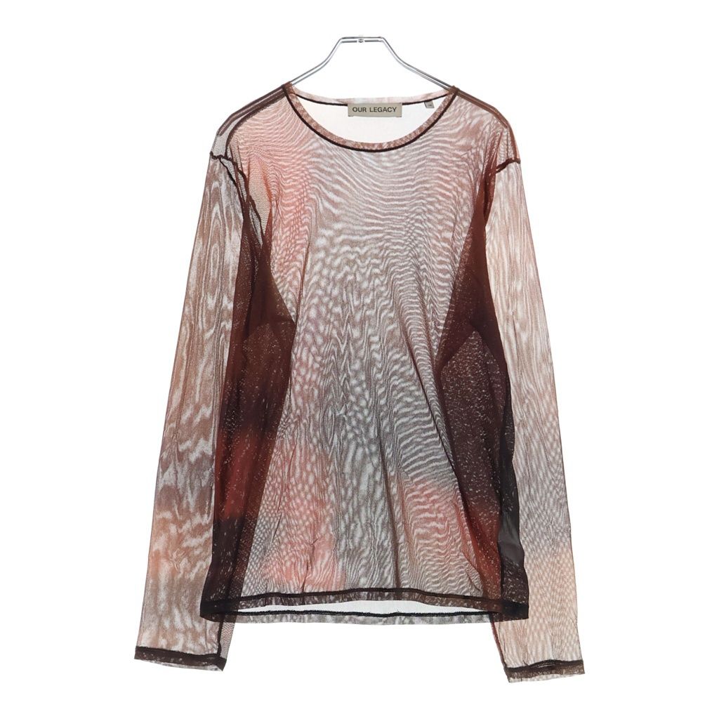 OUR LEGACY (アワーレガシー) 23SS ダークライトプリント メッシュ 長袖Tシャツ カットソー レッド M2236RSD