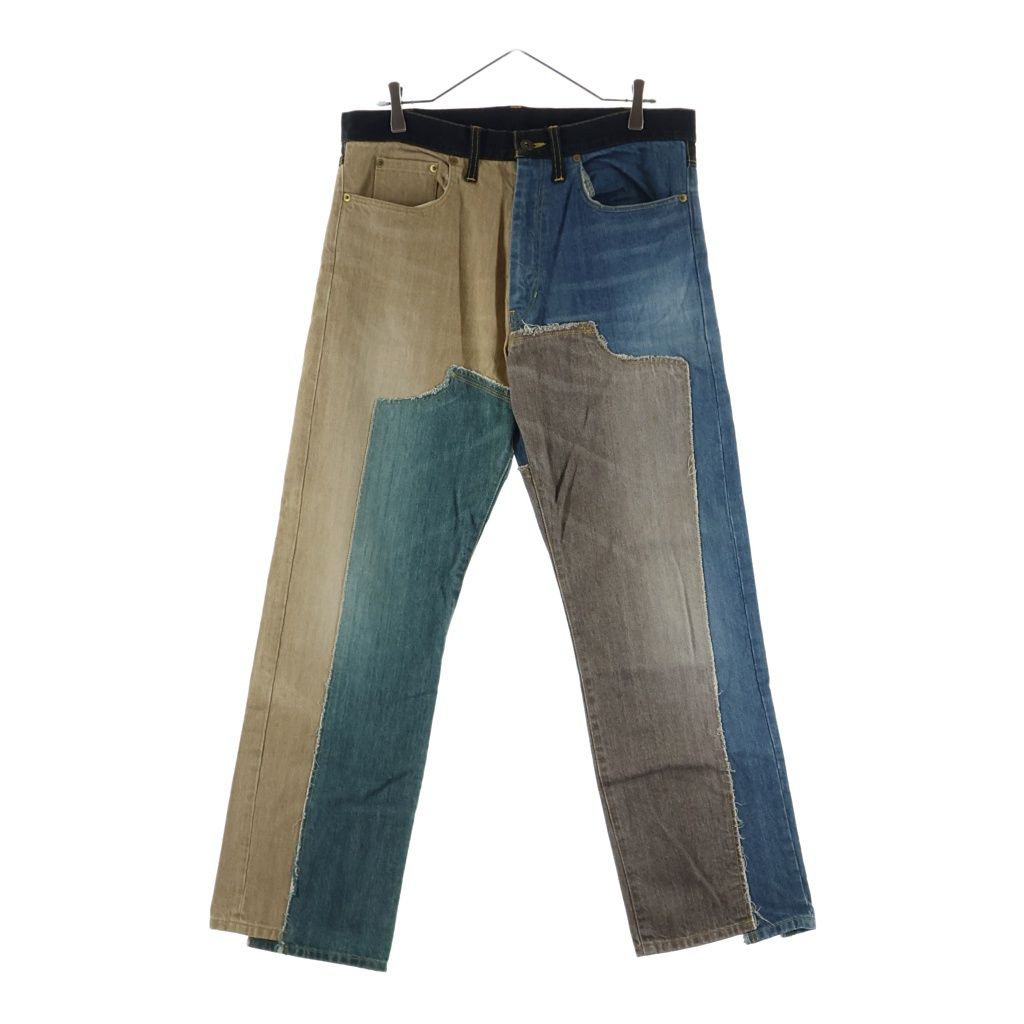 KHOKI (コッキ) 21AW Y Denim Pants 再構築 デニムパンツ インディゴ/ブラウン 21aw-p-04