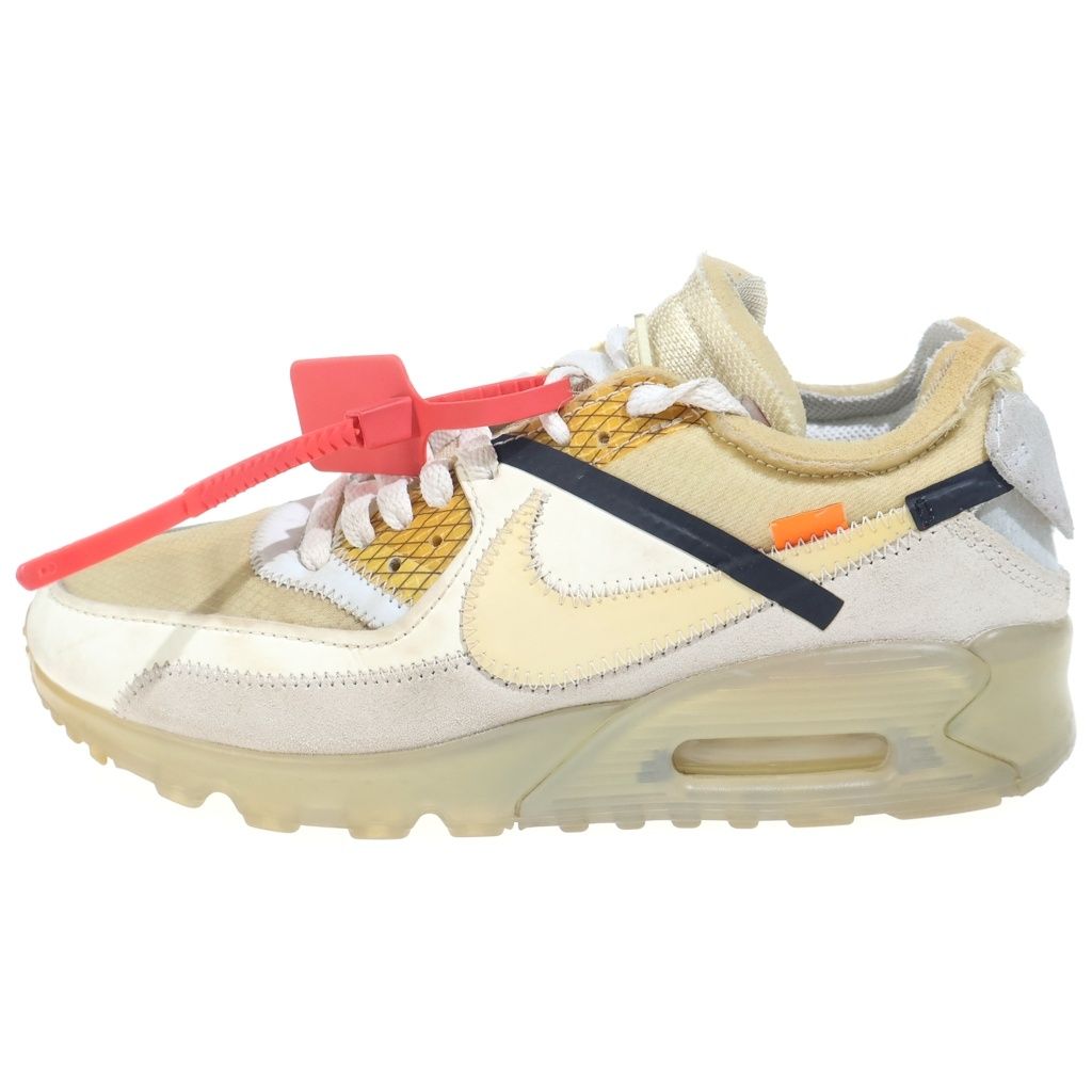 NIKE (ナイキ) ×OFF-WHITE AIR MAX 90 オフホワイト エアマックス90 ローカットスニーカー レディース ホワイト US6/24cm AA7293-100