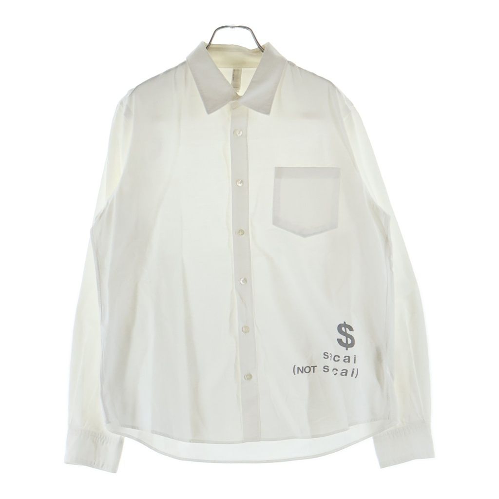 値下げ中❗️【美品】sacai フード切り替えシャツ Sacai (サカイ) 17AW ×FRAGMENT DESIGN フラグメントデザイン コットン