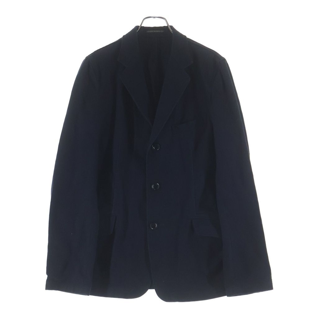 Yohji Yamamoto POUR HOMME ヨウジヤマモト プールオム 16SS TAILORED JACKET バックファスナー コットン シングルテーラードジャケット ネイビー HO-J71-042 Yohji Yamamoto POUR HOMME (ヨウジヤマモト プールオム) 16SS