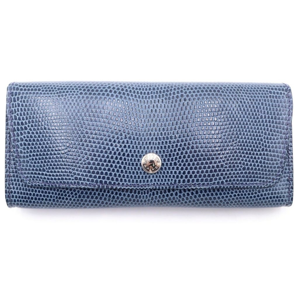 HERMES (エルメス) レザー メガネ 眼鏡 アイウェア サングラス ケース シルバー金具 ブルー □E刻印