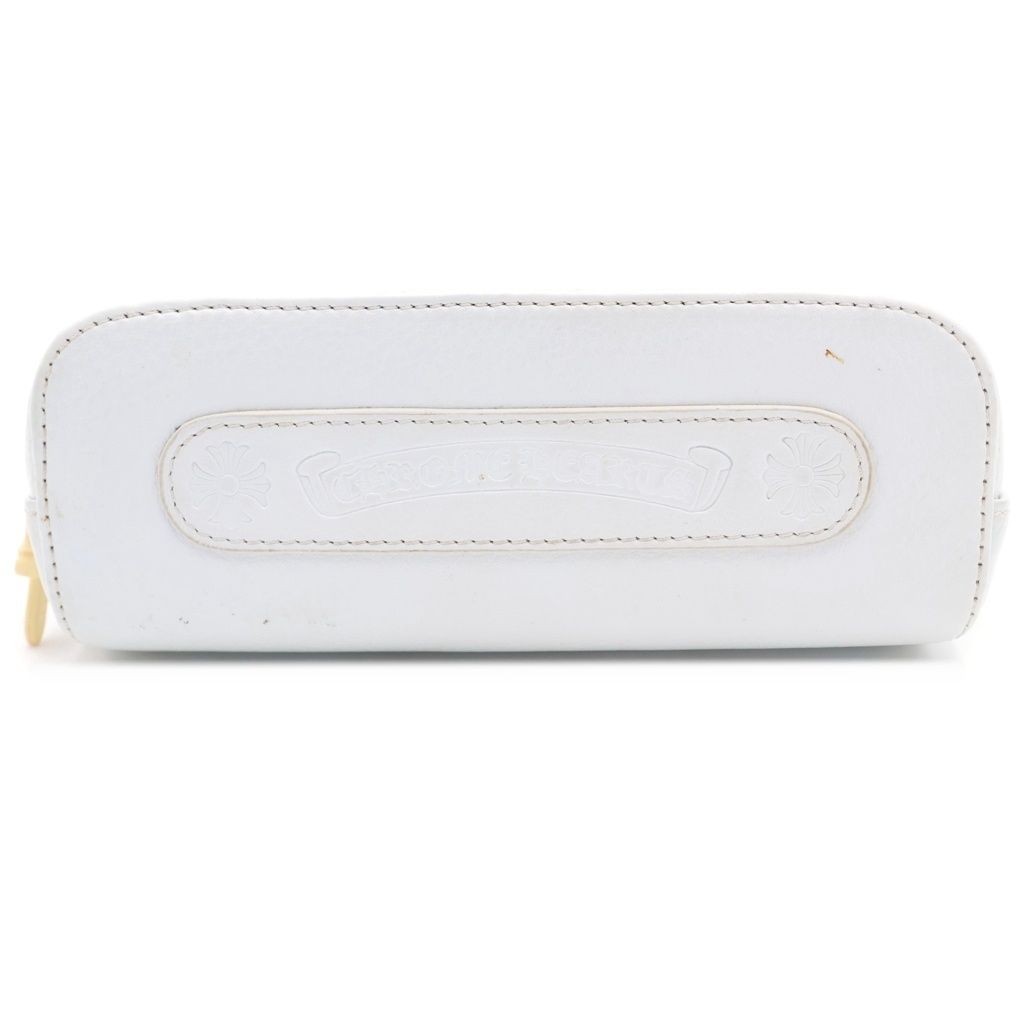 CHROME HEARTS (クロムハーツ) CASE ダガージップ スクロールプリント アイウェアケース 眼鏡ケース ホワイト