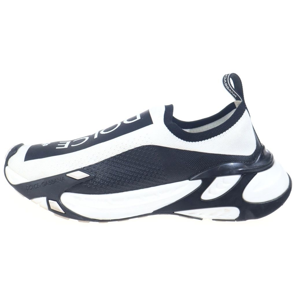 DOLCE & GABBANA (ドルチェアンドガッバーナ) Strtch Mesh Fst Sneaker CS2172 ストレッチメッシュ ビッグロゴ ファストローカットスニーカー ホワイト/ブラック