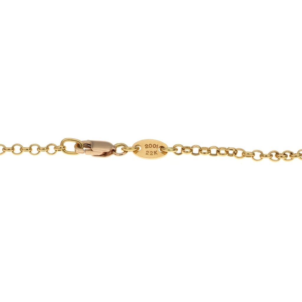 CHROME HEARTS (クロムハーツ) 22K NECKCHAIN R20 ロールチェーンネックレス 20inch ゴールド BCA011