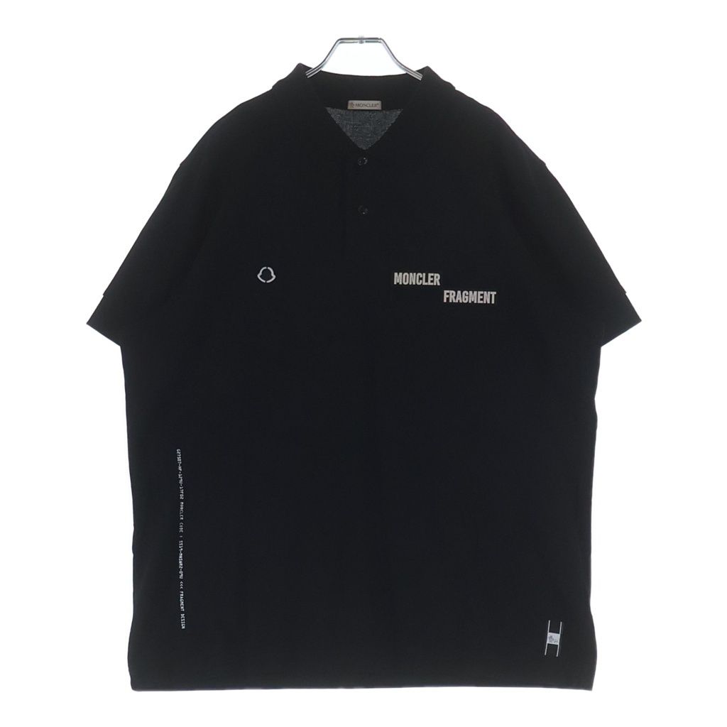 MONCLER (モンクレール) ×FRAGMENT フラグメント ワッペンロゴ 半袖ポロシャツ ブラック E109U8300350