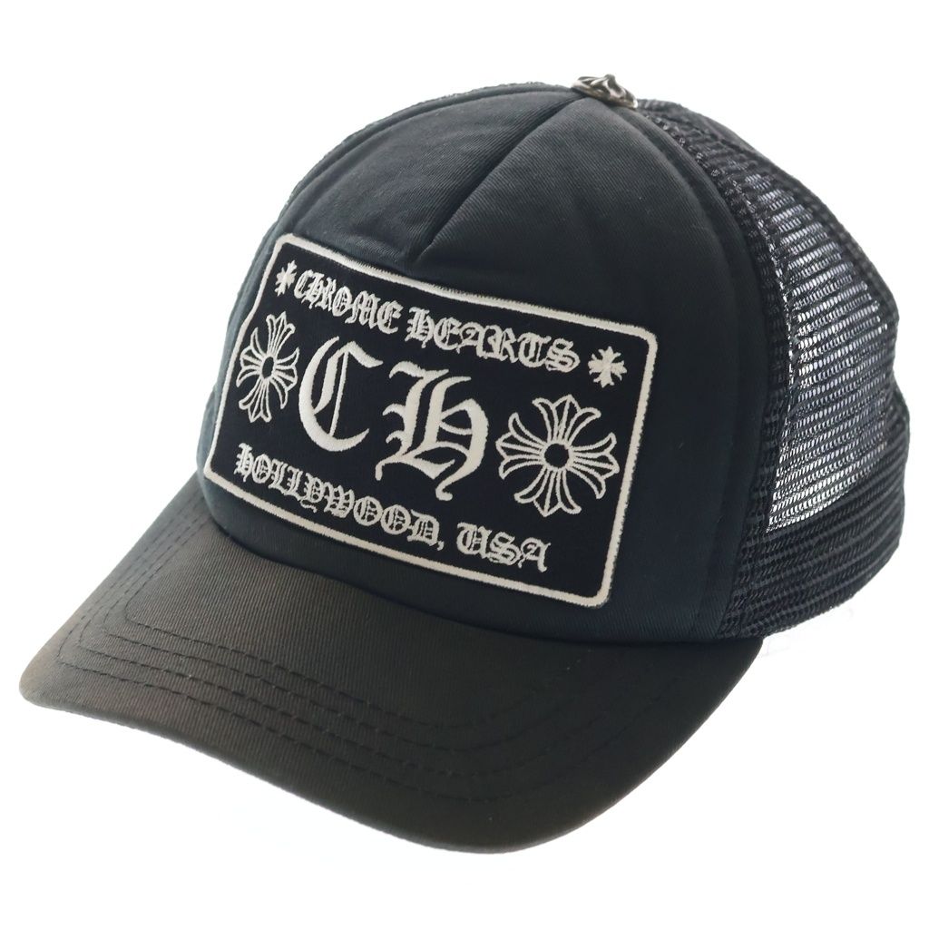 CHROME HEARTS (クロムハーツ) TRUCKER CAP CHパッチ メッシュ トラッカーキャップ 帽子 ブラック