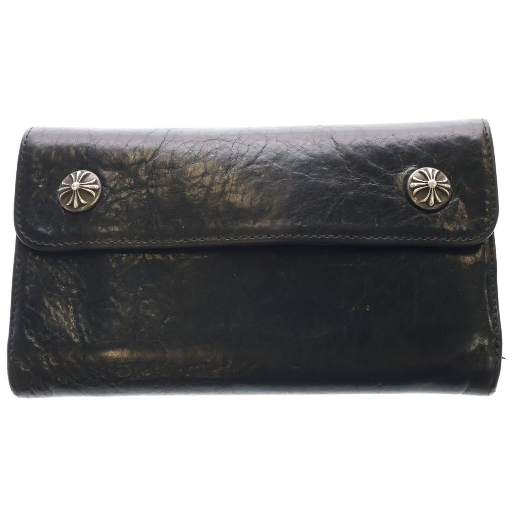 CHROME HEARTS (クロムハーツ) WAVE ウェーブ レザーウォレット 財布 ブラック