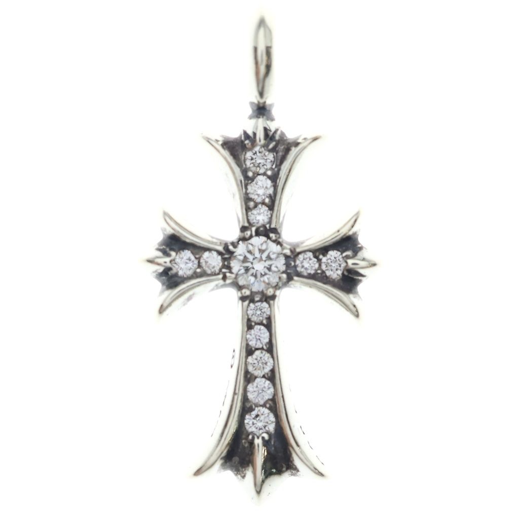 CHROME HEARTS (クロムハーツ) TNY CRSF P/DIA タイニーファットクロス PAVEダイヤ ペンダントトップ シルバー BCA323
